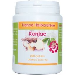 France Herboristerie GELULES DE KONJAC 200 gélules dosées à 450 MG.