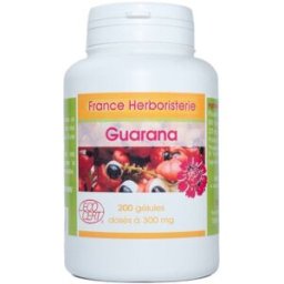 France Herboristerie GELULES GUARANA 200 gélules dosées à 300 mg poudre pure.
