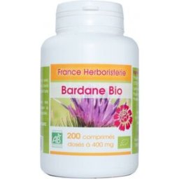 France Herboristerie BARDANE racine BIO AB 200 comprimés dosés à 400 mg en comprimés.