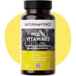 Natura Force Multivitamines à haute assimilation - Énergie, vitalité, sommeil - 100 gélules Cure de 25 jours