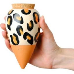Pépin Olla hydratante Léopard en terre cuite - Arrosage autonome naturel pour plantes en pot