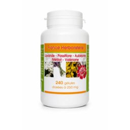 France Herboristerie Complexe Détente – Lavande, Passiflore, Aubépine, Mélilot & Valériane – 240 gélules dosées à 250mg