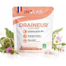 GLOWYFORM Inolab – Draineur Bio Bardane, Artichaut & Pensée Sauvage – 60 comprimés
