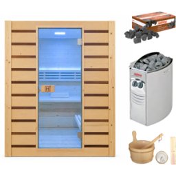 Pack Sauna Traditionnel Eccolo 2 Holl's + poêle 3,5 kW et pierres (2 places)