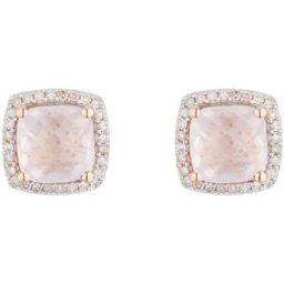 Caratelli - Boucles d'oreilles Quartissime Diamants 0.18 ct & Quartz 2.40 ct or rose OS