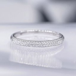 Or'nity - Bague Alliance Foch Diamants 0.15 ct or blanc T.62