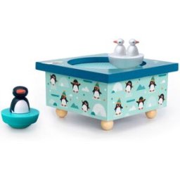 Trousselier Boîte à musique magnétique famille pingouins