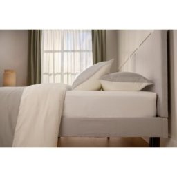 Drap Housse Satin de Coton Emma 180x200 - Blanc