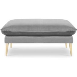 Milo Casa - Pouf Velours Elio gris clair - 100x80x45 cm OS