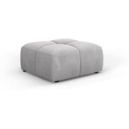 Milo Casa - Pouf en chenille Francesca gris clair - 64 x 64 x 38 cm OS