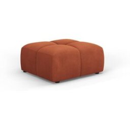 Milo Casa - Pouf en chenille Francesca orange - 64 x 64 x 38 cm OS