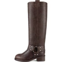L37 - Bottes en cuir Biker Gang marron 39