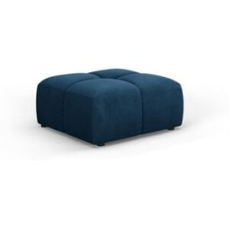 Milo Casa - Pouf en chenille Francesca bleu roi - 64 x 64 x 38 cm OS