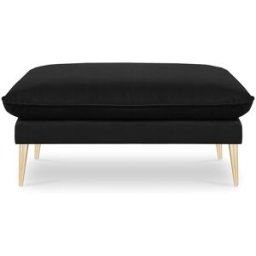 Milo Casa - Pouf Velours Elio noir - 100x80x45 cm OS