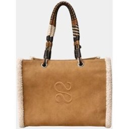 Sista Paris - Sac bandouliere Giorgio en cuir velvet tabac - 30,5 x 40 cm OS