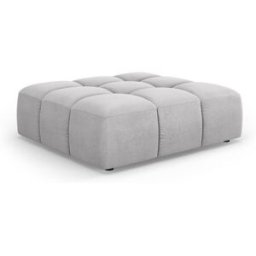 Milo Casa - Pouf en chenille Francesca gris clair - 96 x 96 x 38 cm OS