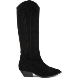 L37 - Bottes en Velours de Cuir Route 66 noires 39