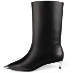 L37 - Bottes à talons en cuir Platinum Gaze noires 36
