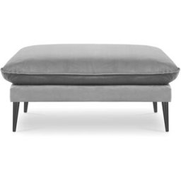 Milo Casa - Pouf Velours Elio gris clair - 100x80x45 cm OS