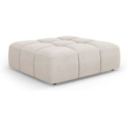 Milo Casa - Pouf en chenille Francesca beige - 96 x 96 x 38 cm OS