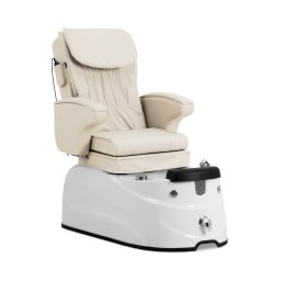Fauteuil pédicure électrique - avec bain de pieds éclairé et fonction de massage - 105 W - 150 kg - crème