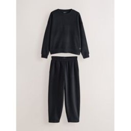 Next Ensemble sweat-shirt à col rond et Survêtement 2 Pack Noir S (FR 38-40)