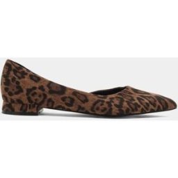 Long Tall Sally Long Tall Sally Leopard Pointed Ballerina Pumps Brun EU 44 (UK 10)