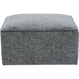 Miliboo Pouf repose pieds en tissu chiné gris foncé KERRY