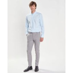 Hackett London - Pantalon Slim Fit imprimé micro Pied de Poule gris 33