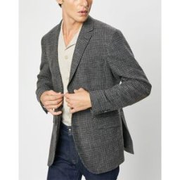 Hackett London - Veste en Laine mélangée à imprimé pied-de-poule marron/gris 44