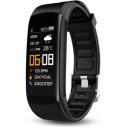 INF Bracelet D'activité Avec Moniteur De Fréquence Cardiaque, Pouls, Oxygène Sanguin Black