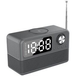 YONIS Enceinte Bluetooth 5.3 Rose Radio Réveil Led Chargeur Sans Fil 15w
