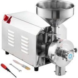 Vevor Moulin À Grains Électrique Soja 3000w, Broyeur Épices Commercial 100 Kg/h, Inox.