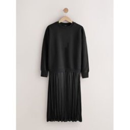 next Sweat-shirt 2-en-1 avec jupe mi-longue en satin Noir XS Regular (FR 34-36)
