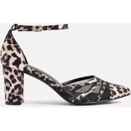 linzi Linzi Animal Tasha Block Court Heels Shoes With Mesh Front Detail Imprimé animal EU 39 (UK 6)
