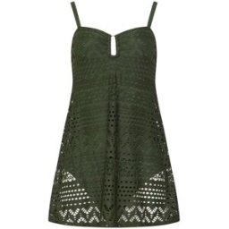 Long Tall Sally Maillot de bain long Grand Sally avec jupe en crochet vert FR 42 Tall (EU 40 T)