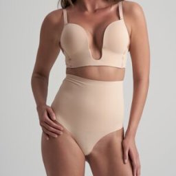 Nude Intimates - String taille haute Core Control beige M