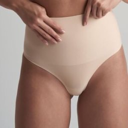Nude Intimates - String taille haute Waist control beige S