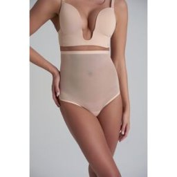 Nude Intimates - String taille haute en tulle gainant beige L