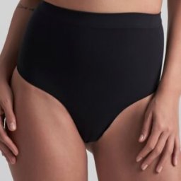 Nude Intimates - String mi-taille haute Soft touch noir XXL