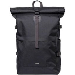 Sandqvist - Sac à dos 26L - Icon Rolltop Backpack 16" Black en Cuir - Noir