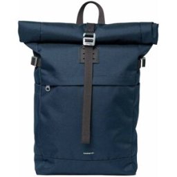 Sandqvist - Sac à dos 23L - Icon Rolltop Backpack 14" Navy en Cuir