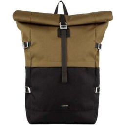 Sandqvist - Sac à dos 26L - Icon Rolltop Backpack 16" Multi Olive en Cuir - Marron