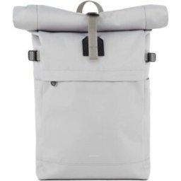 Sandqvist - Sac à dos 23L - Icon Rolltop Backpack M Light Grey en Cuir - Gris