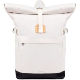 Sandqvist - Sac à dos 23L - Icon Rolltop Backpack M Birch en Cuir - Blanc