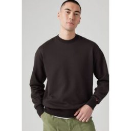 Levi's Sweat Shirt Col Rond Authentic - Homme - Noir / Black Agate Garment Dye F Black Agate - S