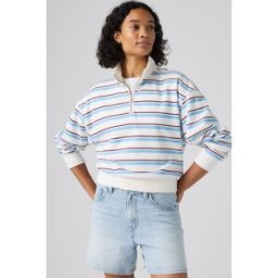 Levi's Sweat Shirt 1/4 Zip Everyday - Femme - Multicolore / Ruby Stripe Alaskan Blue - L