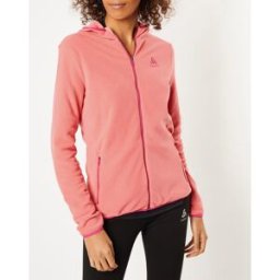 Odlo - Sweat zippé à capuche Roy saumon XS