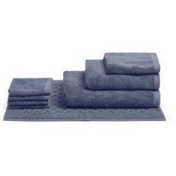 Bianco Perla - Ensemble de salle de bain en coton Elisa bleu - 8 pièces OS