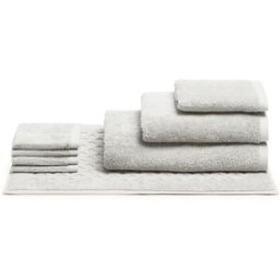 Bianco Perla - Ensemble de salle de bain en coton Elisa huître - 8 pièces OS